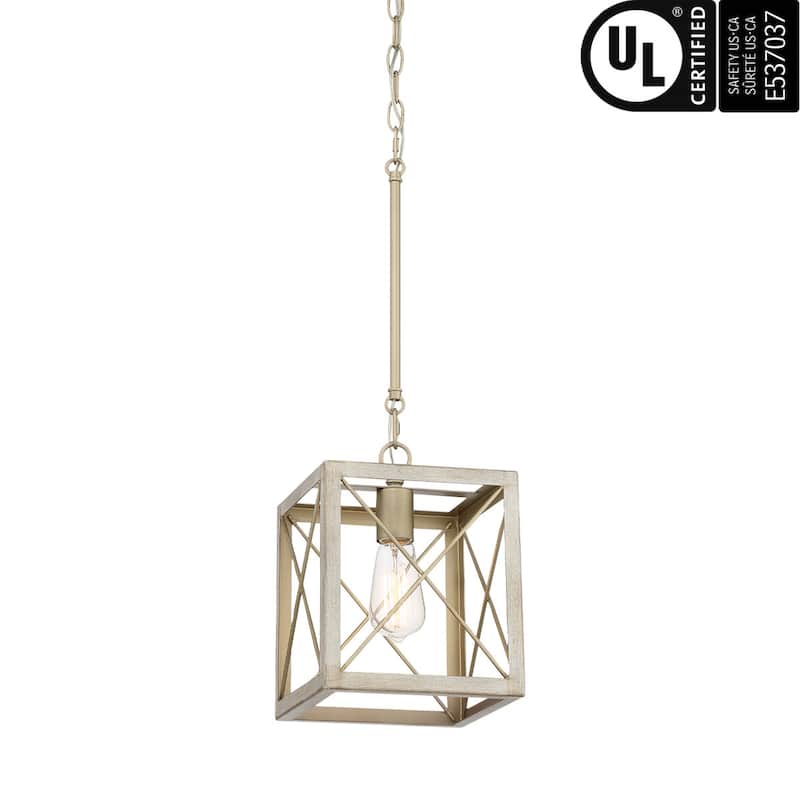 Kiro 1-light Modern Farmhouse Rectangle Pendant Light with UL Certified
