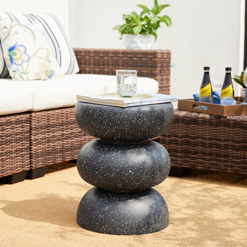 Glitzhome 18"H MGO Garden Stool or Planter Stand With Geometric Design