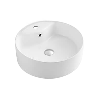 SAFAVIEH Solea Mira Porcelain Ceramic Vitreous Oval 18 Inch White Bathroom Vessel Sink - 18.1" x 18.1" x 6.1"