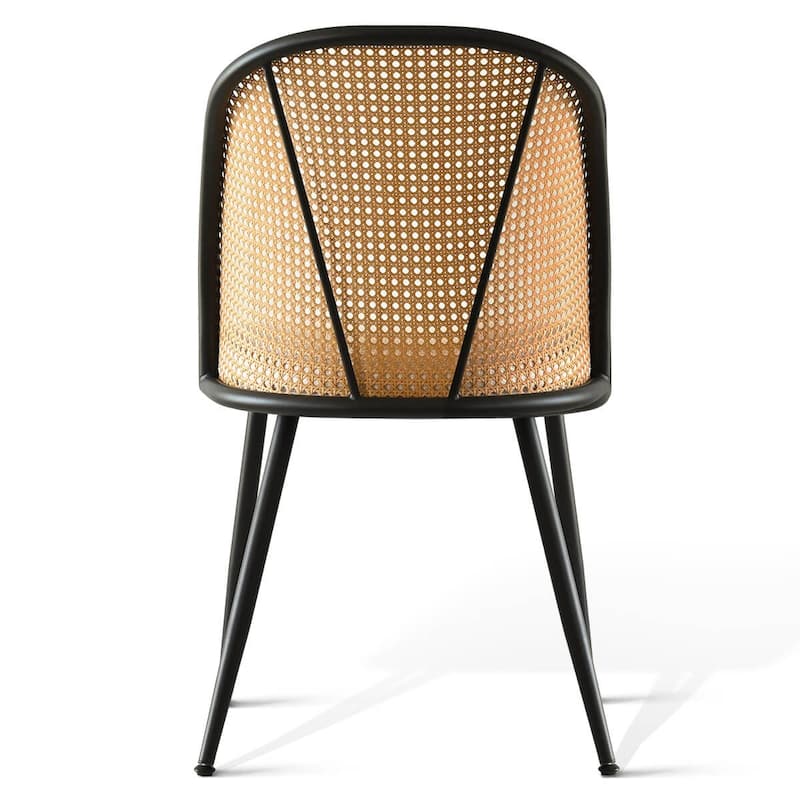 Upholstered Faux Rattan Dining Chairs (Set of 4)