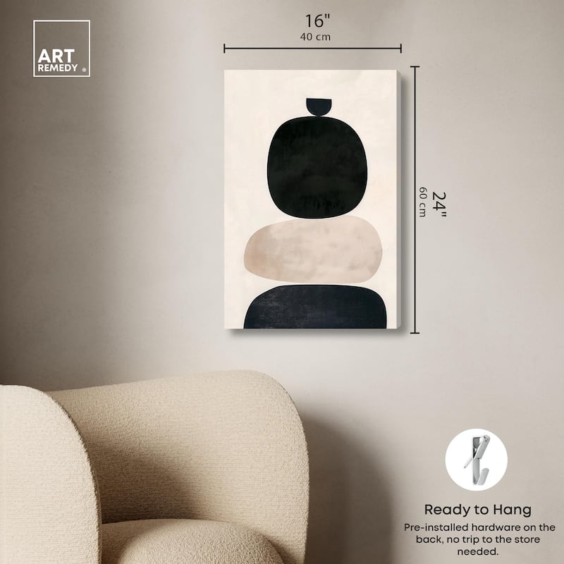 Pebble Pillars III Canvas by Art Remedy, Gallery Wrapped