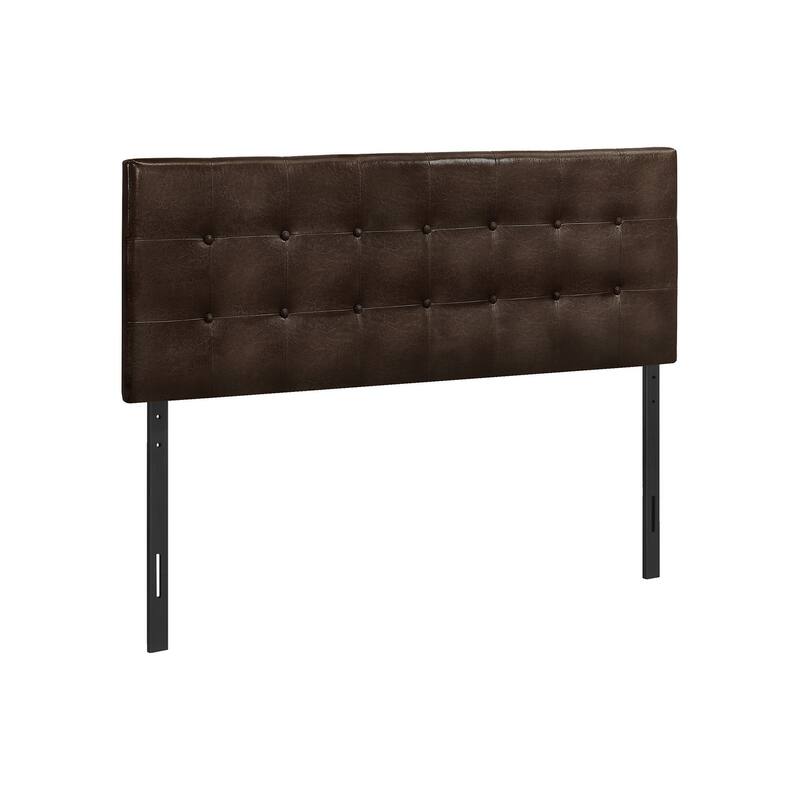 Bed, Headboard Only, Queen Size, Bedroom, Upholstered, Brown Leather Look, Transitional