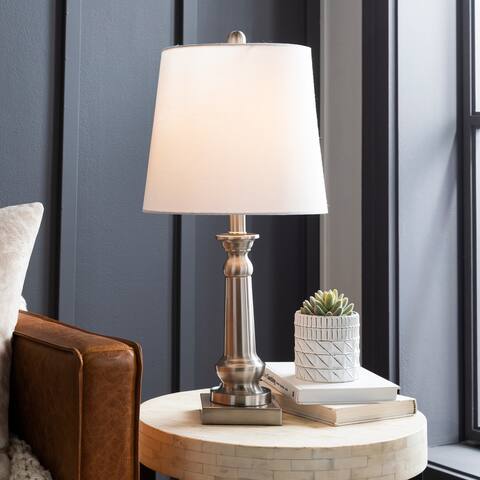 Artistic Weavers Lora Brushed Nickel Traditional 23-inch Table Lamp - 23"H x 11"W x 11"D