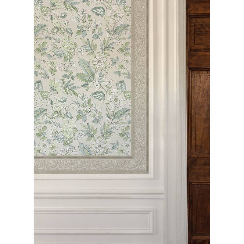 Chesapeake Carved Floral Taupe Trim Wall Border