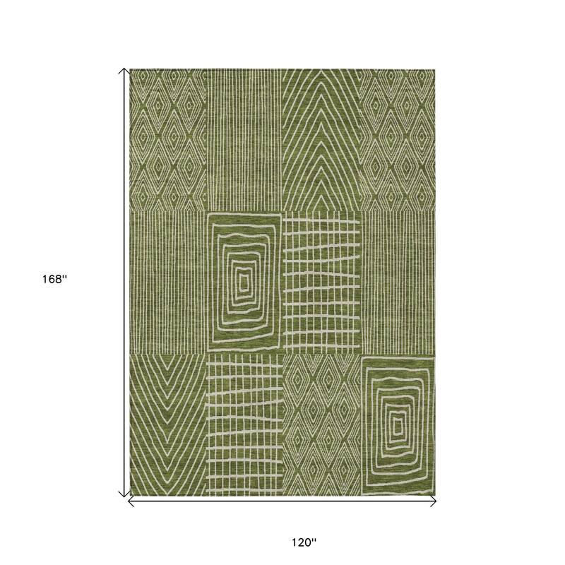 HomeRoots Geometric Transitional Rectangle Outdoor Rug