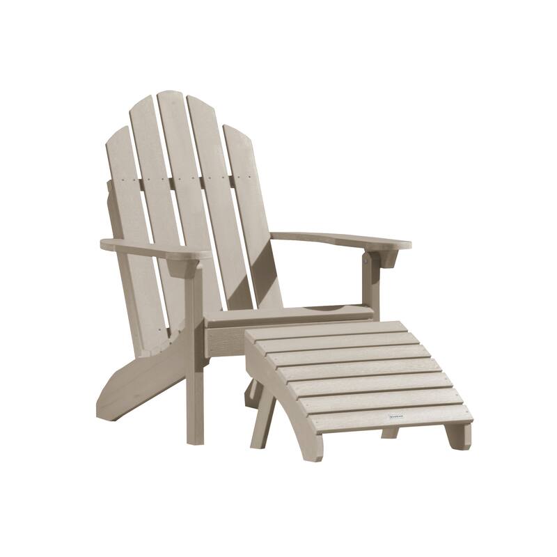 HIGHWOOD Outdoor Chair and Ottoman Set - Woodland Brown