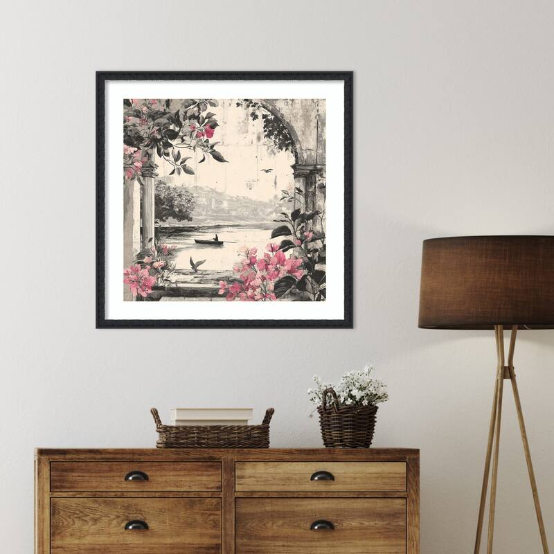 Peacock Mughal Mural Designs No. 5 by Tradelink inhouse artist Wood Framed Wall Art Print