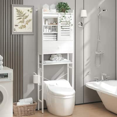 Over The Toilet Storage Rack - 9.4"D x 23.6"W x 71"H