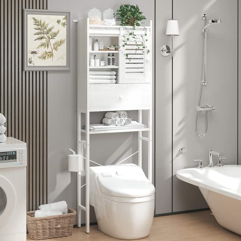 Over The Toilet Storage Rack - 9.4"D x 23.6"W x 71"H