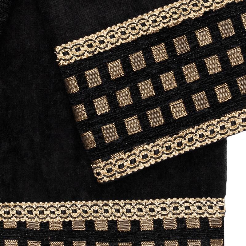 Austin Horn Classics Trackless Gimp Black 3-piece Decorative Towel Set - N/A