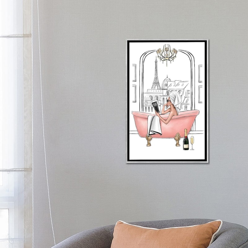 iCanvas "Relax In Bathroom In Paris" by LaLana Arts Framed
