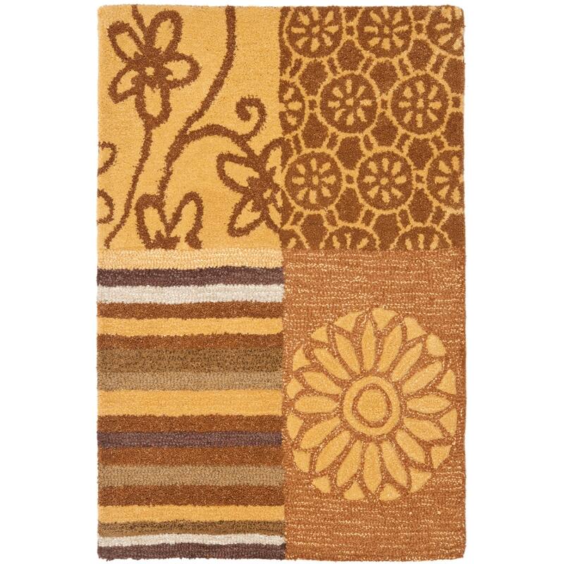 SAFAVIEH Handmade Soho Tai Patchwork N.Z. Wool Rug - 2' x 3' - Beige/Multi