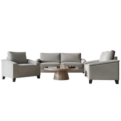 CraftPorch Simple Style Linen Upholstered 3-Piece Living Room Set