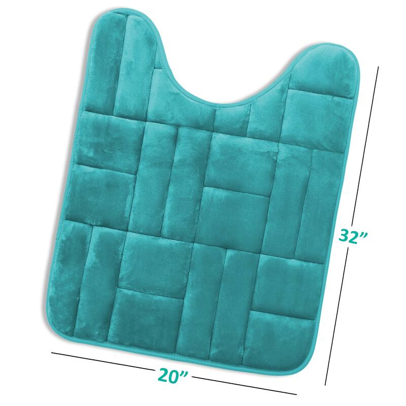Clara Clark Ultra Soft Non Slip and Absorbent Bath Rug - Tiled Velvet Memory Foam Bath Mat