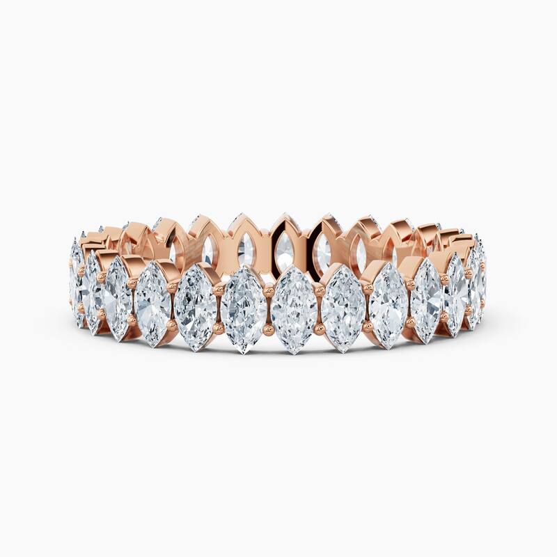 Auriya 14k Gold Marquise North-South Lab Grown Diamond Eternity Band 2.70 - 10.50 ct. tw. (F-G, VS) - 2.70 ct. wt. - 9 - Rose