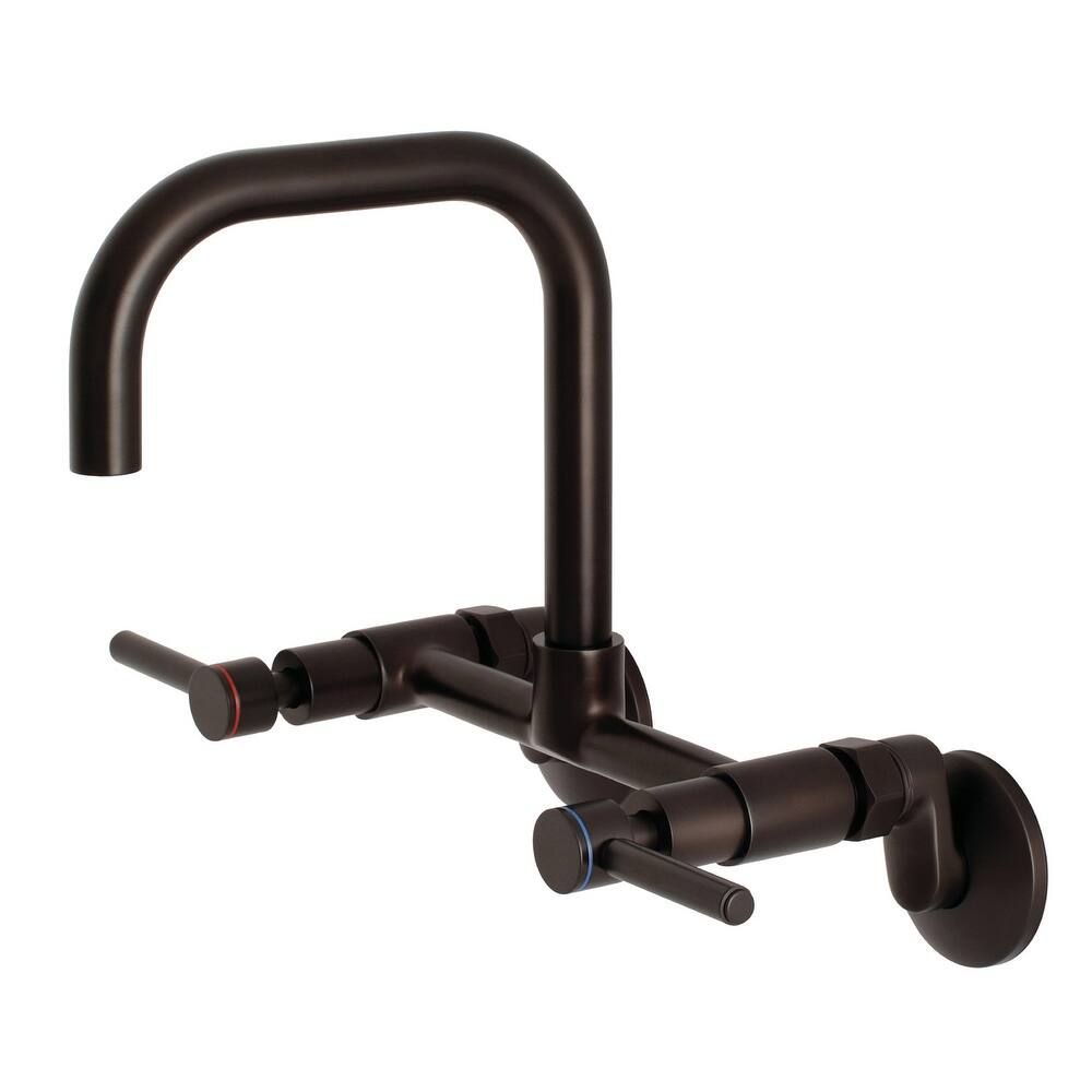 Concord 8-Inch Adjustable Center Wall Mount Kitchen Faucet in Matte Black