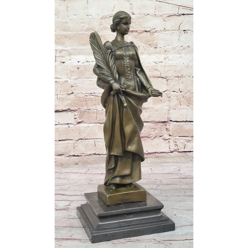 100 Percent Solid Bronze Fortuna Roman Of Fortune Statue Hot Cast Signed Artwork Decor