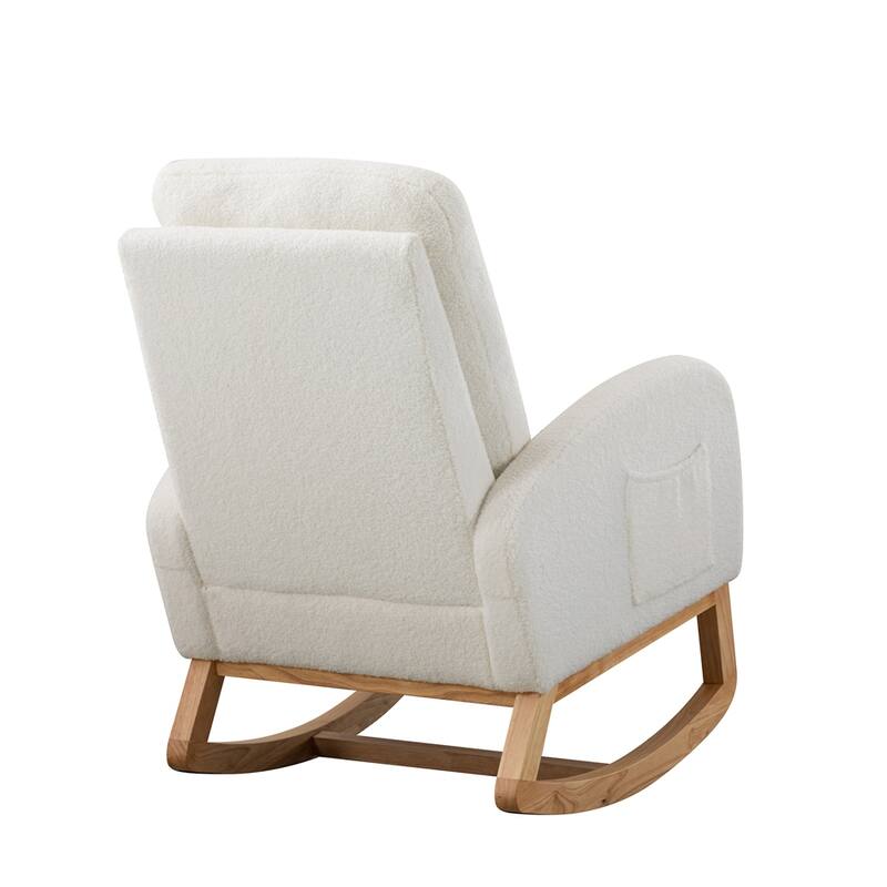 Nursery Rocking Glider Chair with High Back and Side Pocket