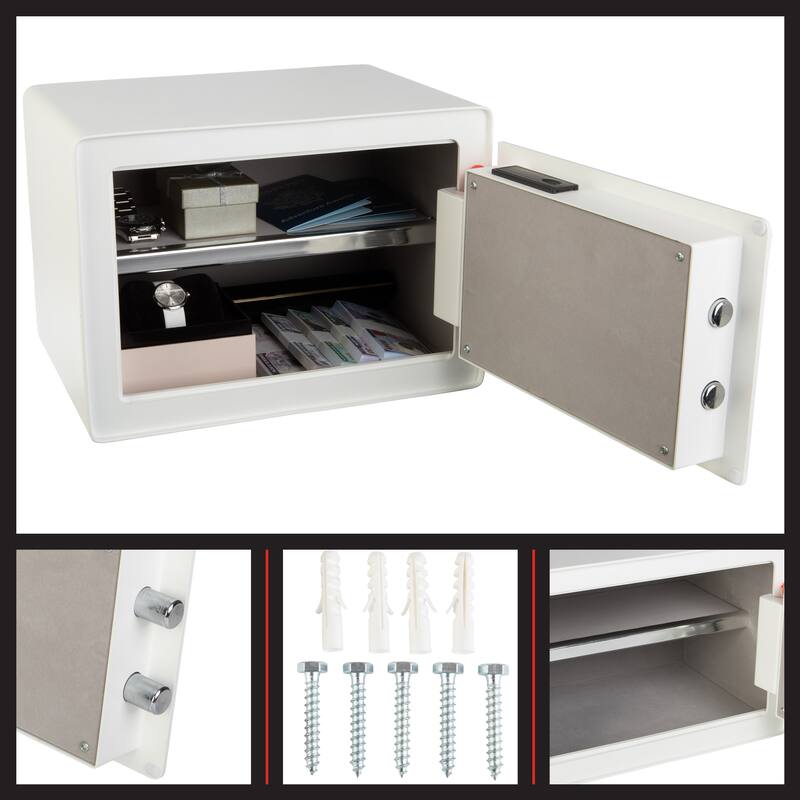 Biometric Safe - Lock Box with Fingerprint Scanner and Digital Key for Quick Access - Home Safe for Cash and Jewelry by Stalwart