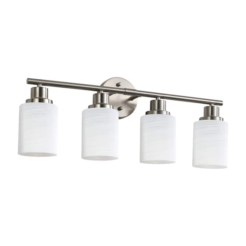 Bathroom Vanity Light 4/5/6-Light Nickel Finish Fixture - 4-Light - 4-Light