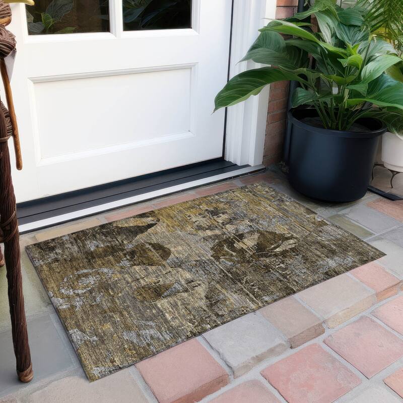 Rane Modern Art-Inspired Weather Resistant Timeless Fusion Runner Outdoor Rug