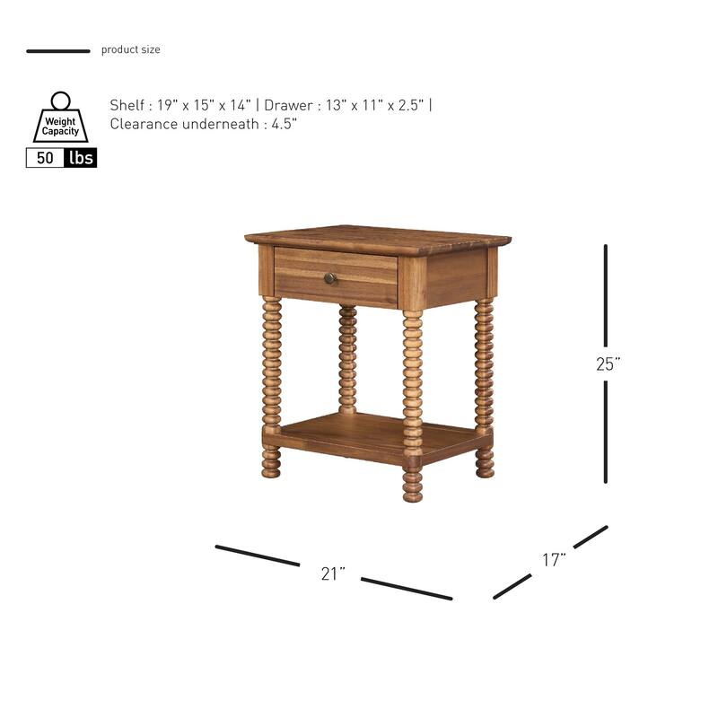 NPD Furniture Azella 1 Drawer Nightstand