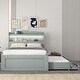 preview thumbnail 2 of 48, Platform Bed with Twin Size Trundle & 2 Drawers, Wooden Storage Bedframe with LED Headboard/Charging Station for Kids Boys Girls