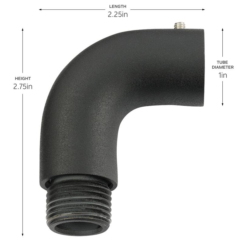 Kichler Lighting Brass 90° Elbow in Black Brass, Landscape Lighting, (2.75" x 2" x. 5"), 15514BKB - 2.75
