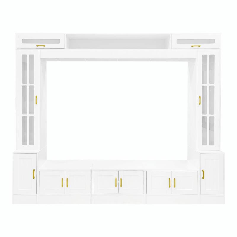 98.4" W Wall Unit Entertainment Center with Bookshelves - For TVs up to 80"