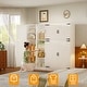 preview thumbnail 11 of 22, Rackcog Wooden Wardrobe with Barn Doors, Farmhouse Closet Storage Cabinet with Hanging Rod