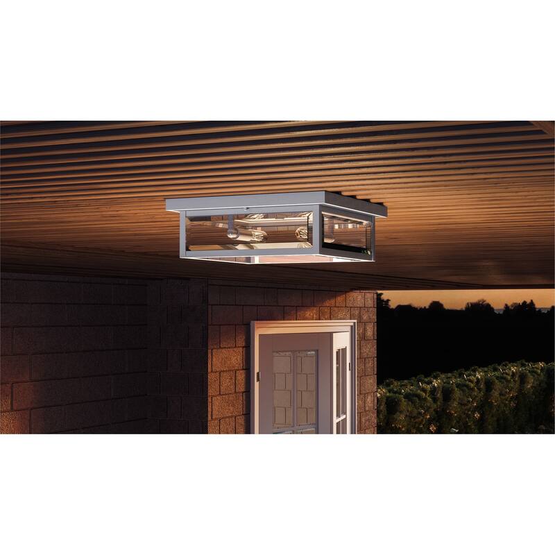 Quoizel Westover Clear Glass 2-light Outdoor Flushmount