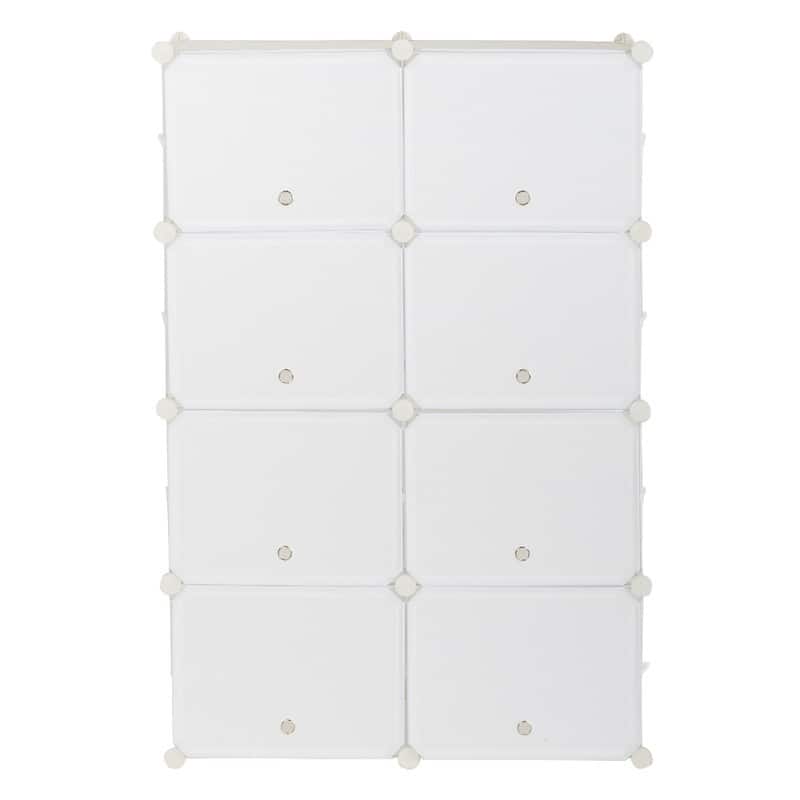 7-Tier Portable 28 Pair Shoe Rack Organizer 14 Grids Tower Shelf,White