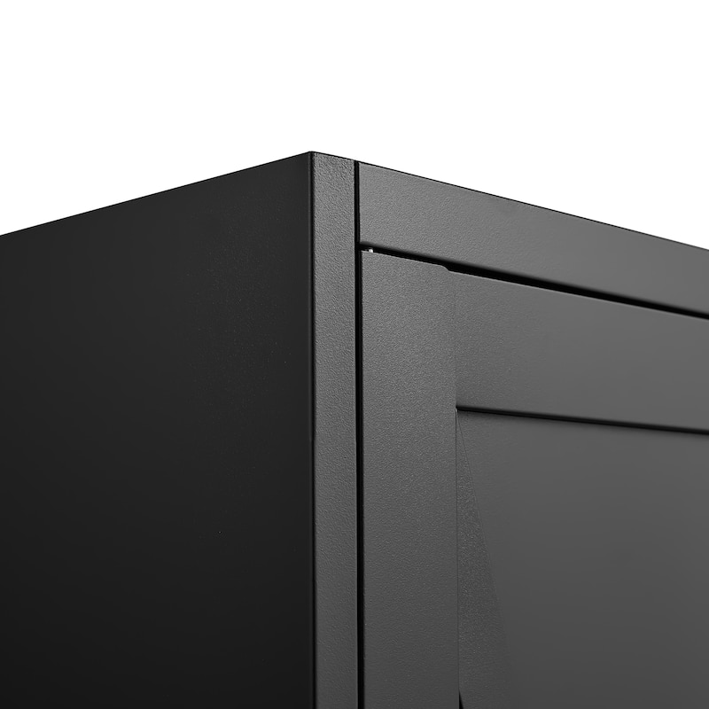 2 Doors Metal Storage Cabinet Kitchen Pantry Cabinet With Adjustable Shelves all Steel Cabinet Locker