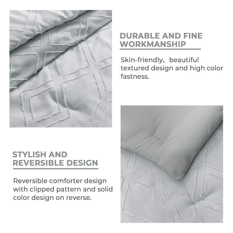 All Season Tufted Clipped Down Alternative Comforter Set
