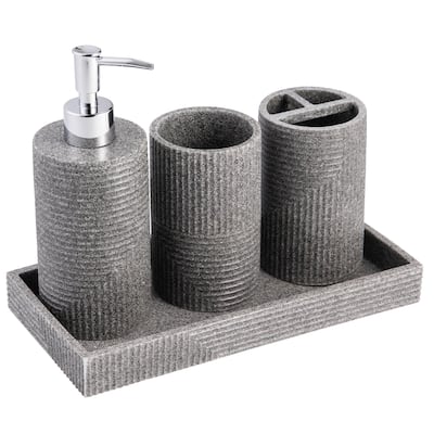 Kralix 4pc Sedona Stone Bath Accessory Set