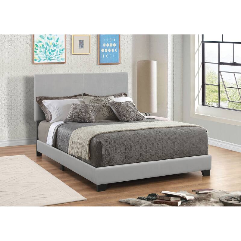 Warwick Upholstered Panel Bed - Grey - Full