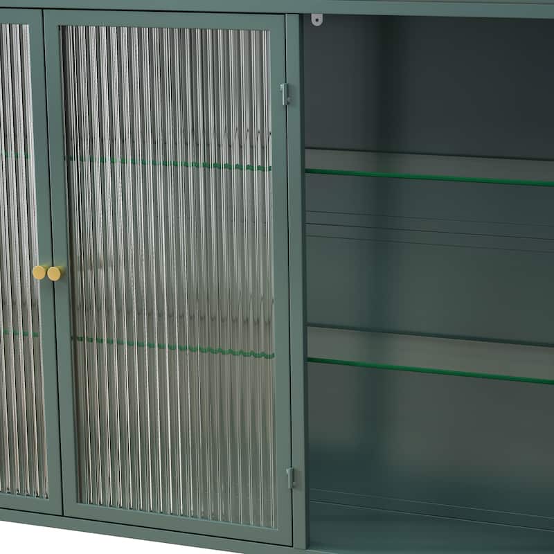 3 Door Arched Wall Mounted Glass Cabinet