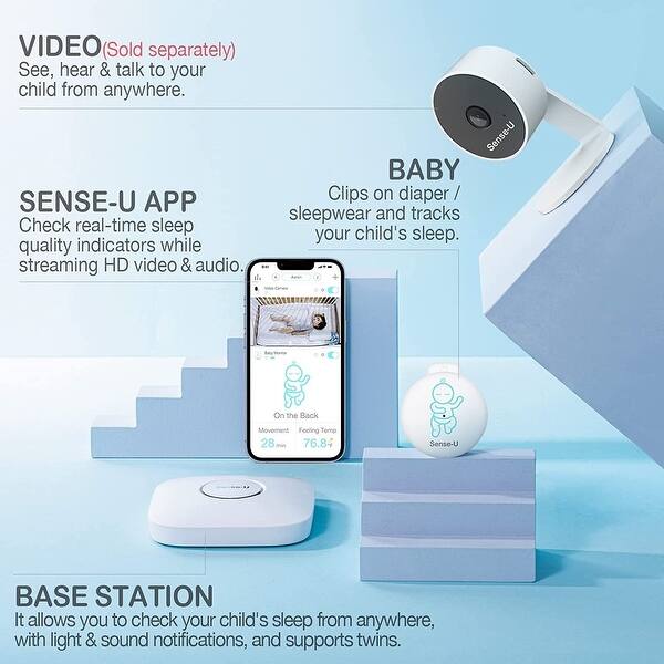 Sense-U Smart Baby Monitor 3 with Real-time Notifications - Bed 