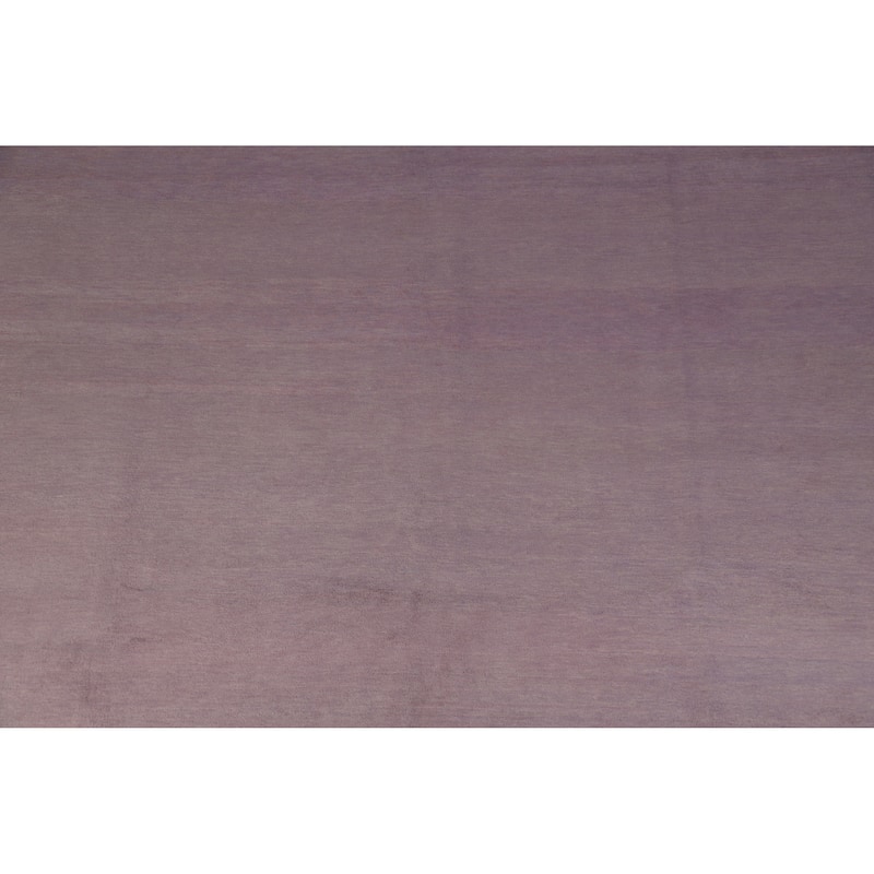Hand Knotted Oriental 100% Wool Carpet Modern Solid Purples Gabbeh Area Rug - 12' 2'' X 9' 1''