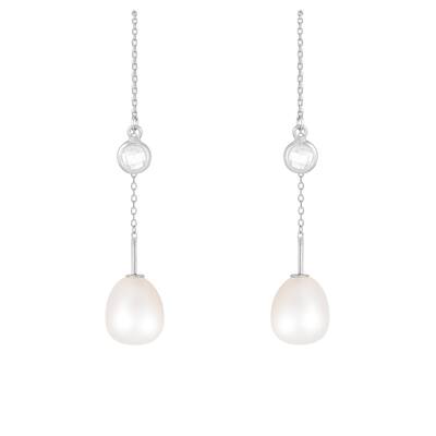Threader Wire Pearl Earrings