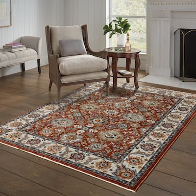Style Haven Amelie Vintage Medallions Red/ Ivory Indoor Area Rug