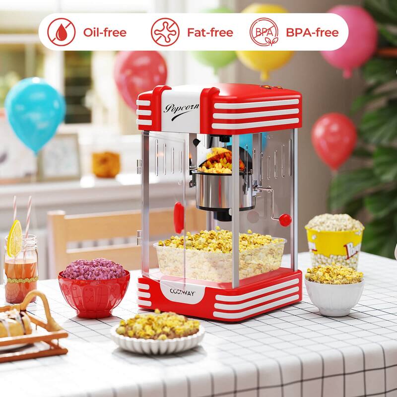 Costway 19 Oz Popcorn Machine with Stainless Steel Kettle, Halogen - See Details