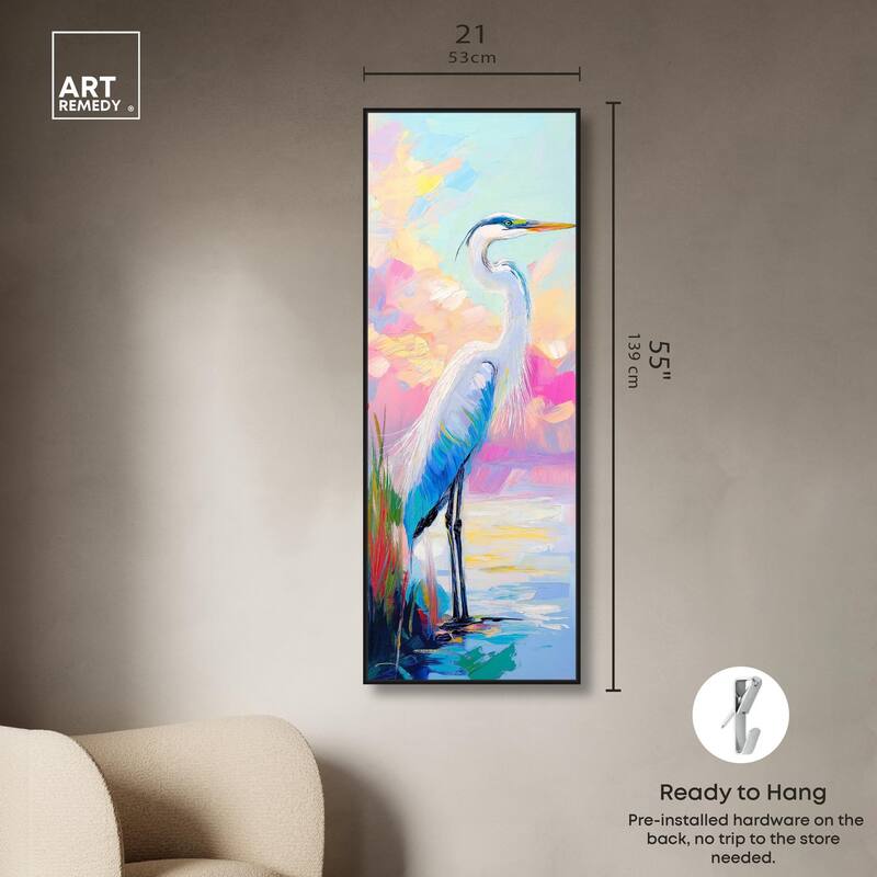 Expressive Egret I Panoramic Canvas by Art Remedy