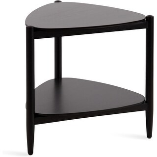 Modern Two-Tier Triangle Side Table, Black, 24x24x24, with Storage for ...
