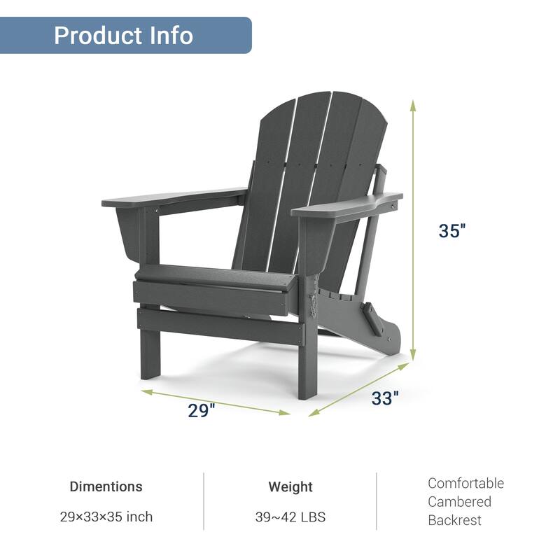 Poly Outdoor Adirondack Chair - Foldable All Weather