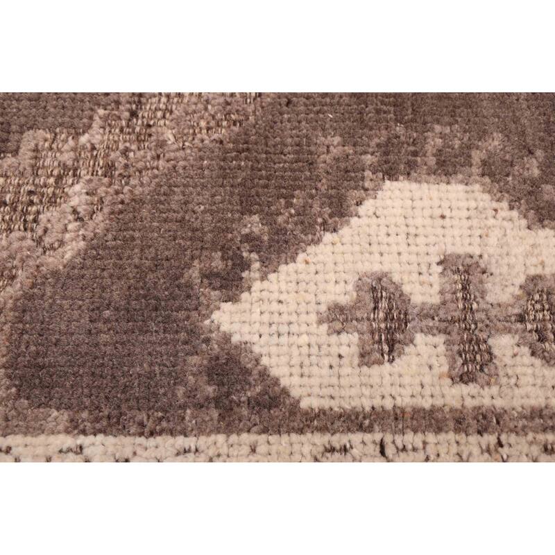 ECARPETGALLERY Hand-knotted Tangier Dark Brown Wool Rug - 5'1 x 8'5