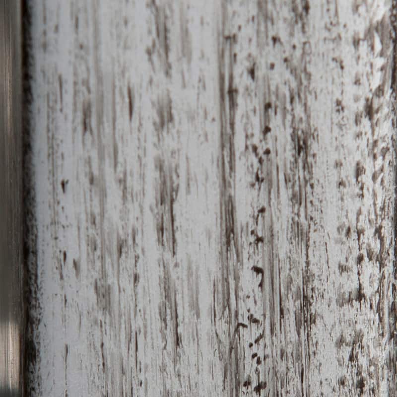 SEI Furniture Glenn Distressed Silver Round Coffee Table with Glass Top and Shelf