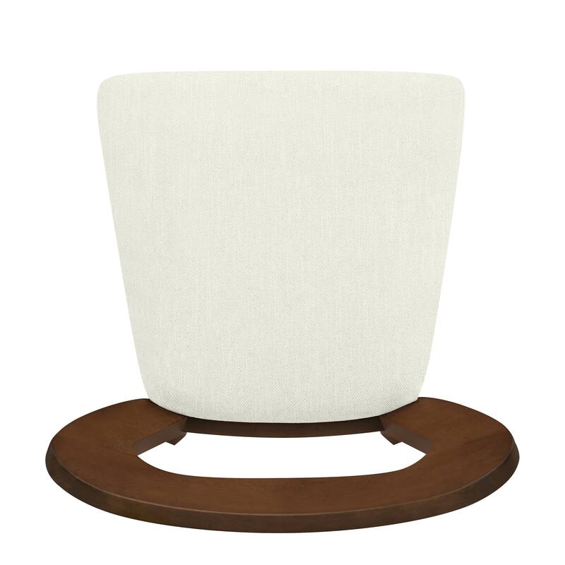 Set of 2 Modern Dining Chairs with Rubberwood Frame and Upholstered Seats - Open Back Armless Design