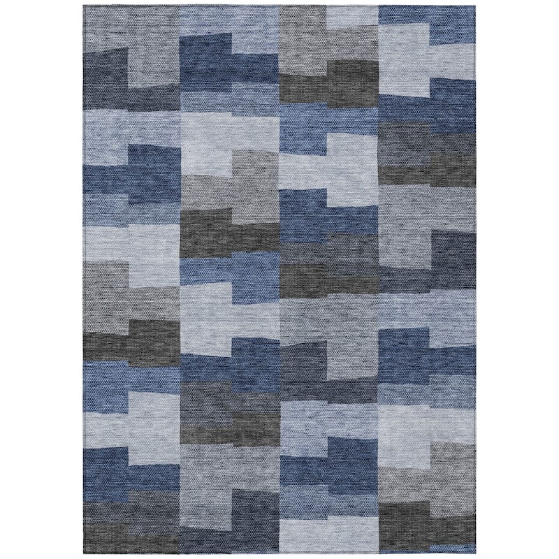 HomeRoots Geometric Transitional Rectangle Outdoor Rug