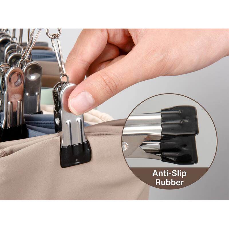 2-pack Hat Rack, Multi-Use Pants Hangerb with 10 Adjustable Stainless Steel Clips